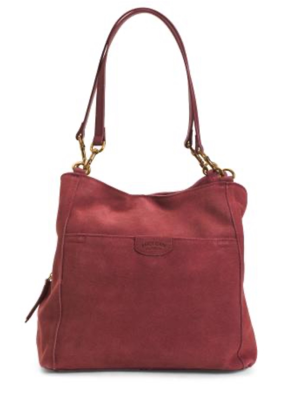 AMERICAN LEATHER CO. Suede Austin Triple Entry Bucket Bag